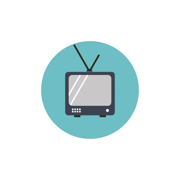 Плоская веб-иконка телевизора — стоковый вектор