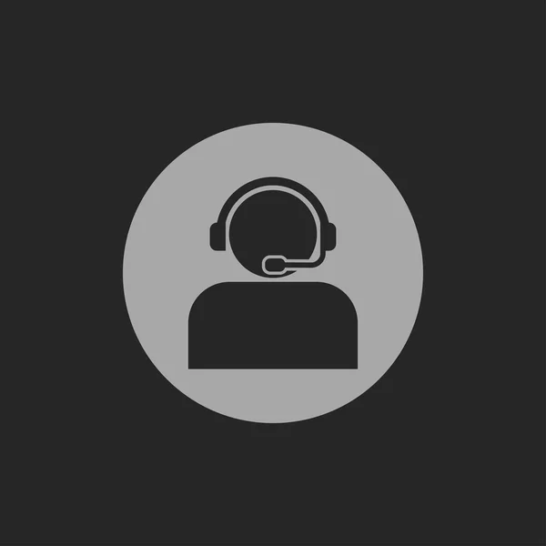 Opérateur de support client avec icône casque — Image vectorielle