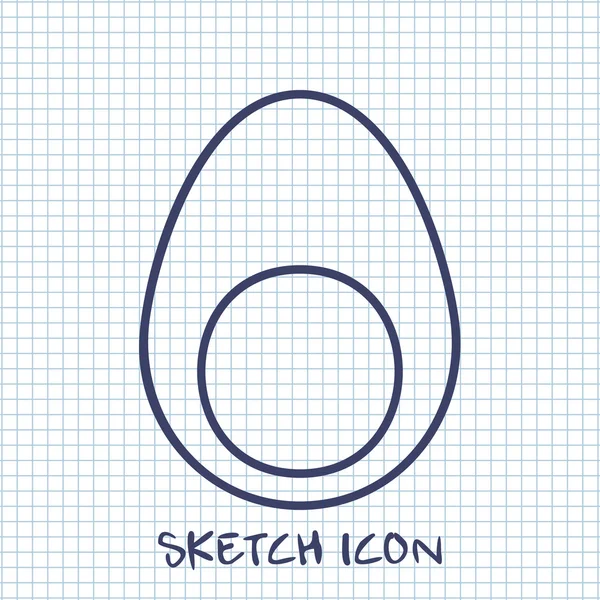 Ägget skiss ikon. Mat symbol — Stock vektor
