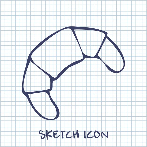 Croissant sketch icon. Food symbol — Stock Vector