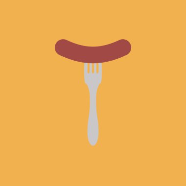 simge sosis çatal üzerinde