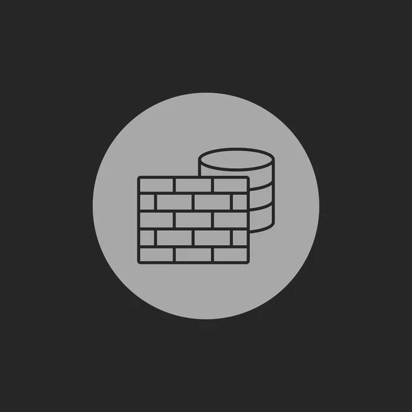 Symbol für Firewall und Datenbank — Stockvektor