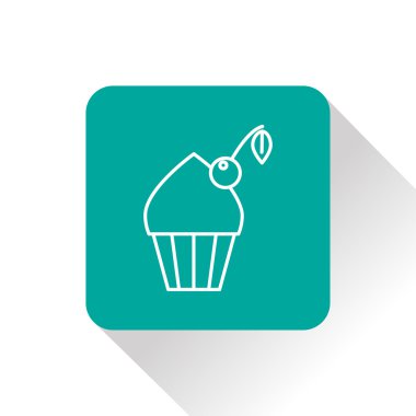 Vektör kek kiraz simgesi olan. Gıda simgesi. Eps10