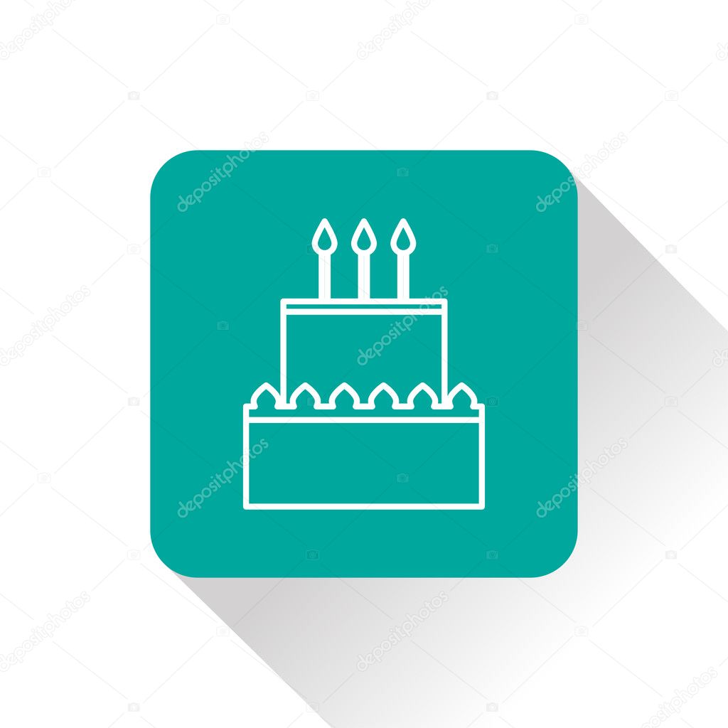 Vector birthday cake icon. Food icon. Eps10