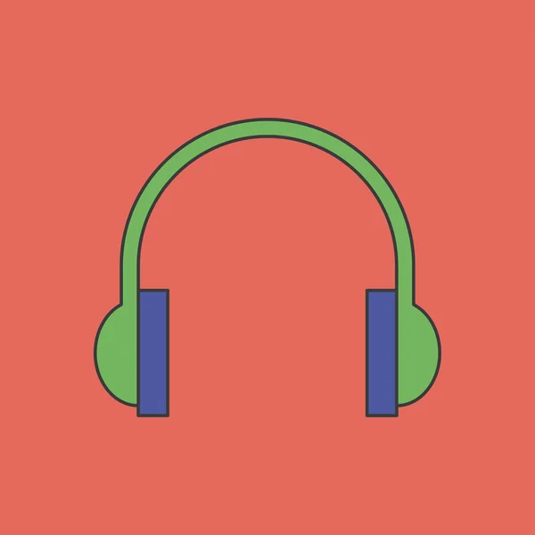 Headphones Icon Music Listening Device Sign Audio Symbol Classic Flat