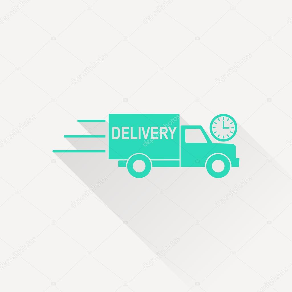 Delivery truck with clock icon