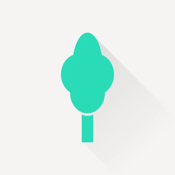 Icono verde con sombra larga — Vector de stock