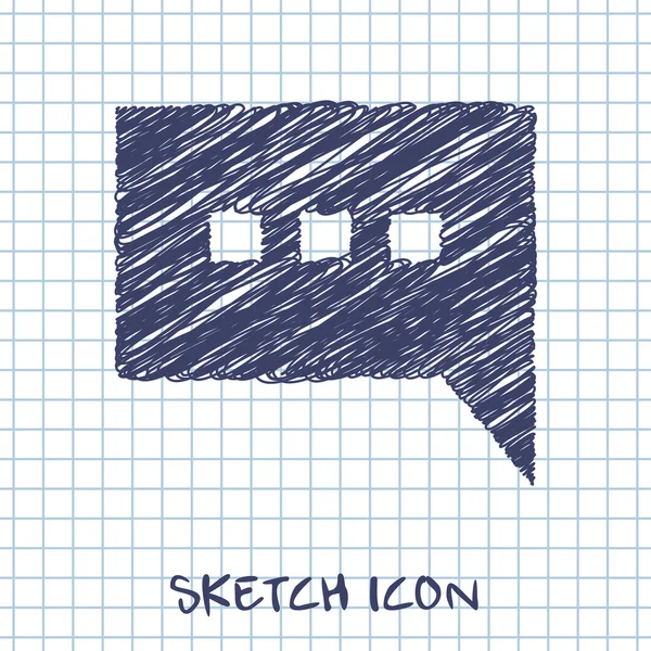Vector sketch pictogram van tekstballon — Stockvector