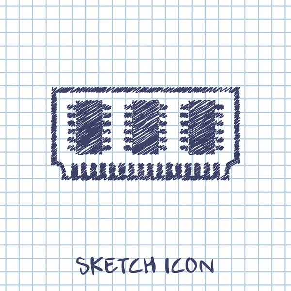 Vektoros rajz ikon-ból memória chip — Stock Vector