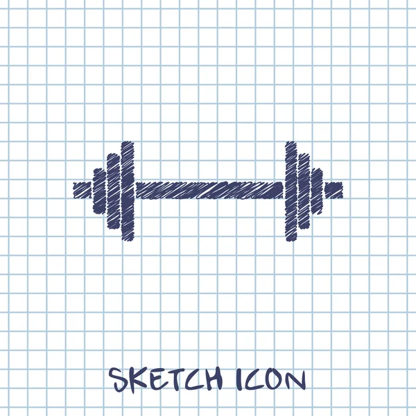 Vector sketch icon of barbell — Stock Vector