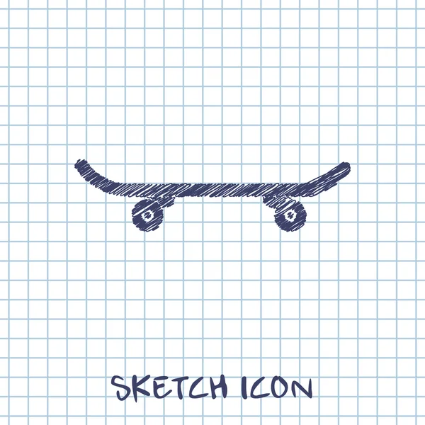 Croquis vectoriel icône de skateboard — Image vectorielle