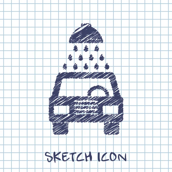 Icono de dibujo vectorial de lavado de coches — Vector de stock