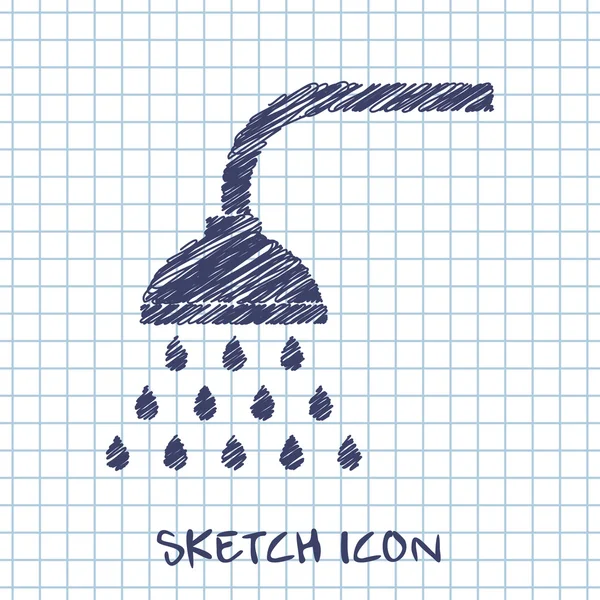 Vektor-Skizze Symbol der Dusche — Stockvektor
