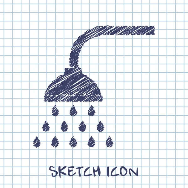 Croquis vectoriel icône de douche — Image vectorielle