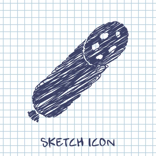 Croquis vectoriel icône de salami — Image vectorielle