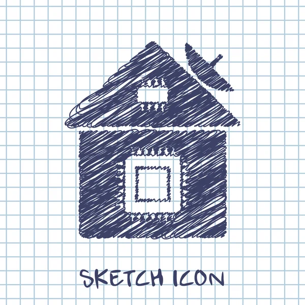 Smart house vector sketch icon — Stock Vector