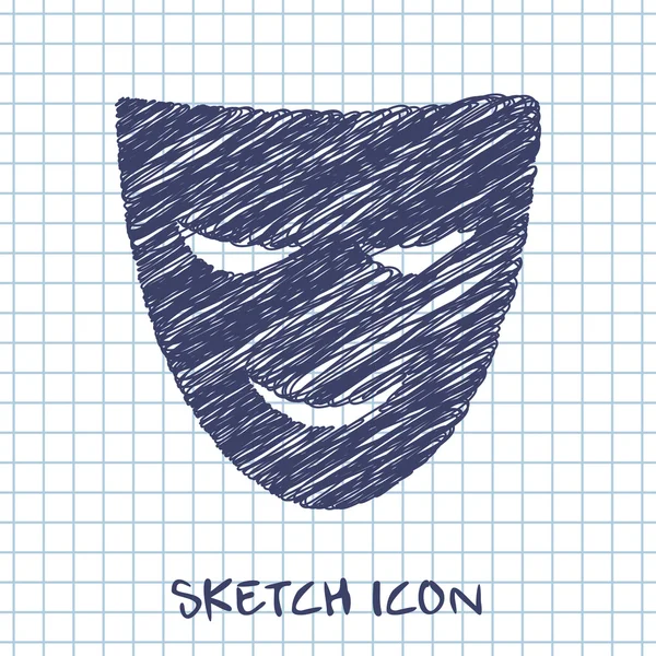 Theatre mask vector sketch icon — Stock Vector