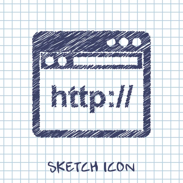 Browser application window vector sketch icon — Stock Vector