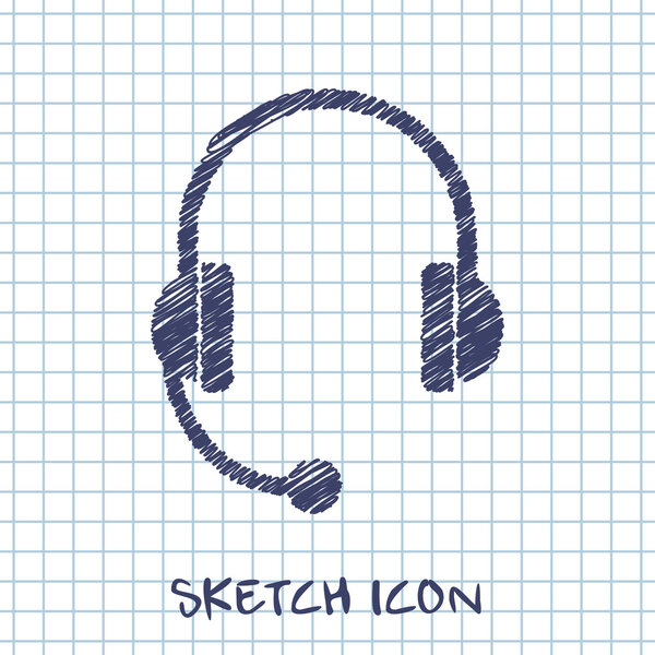 значок векторного эскиза гарнитуры
