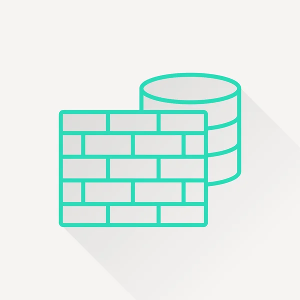 Pictogram van de firewall en database — Stockvector