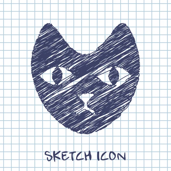 Cat face vector sketch icon Stock Illustration