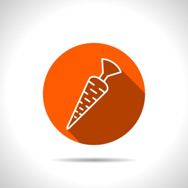 Düz gölge ile vektör havuç turuncu simgesi