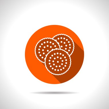 Düz gölge ile üç bisküvi turuncu simge vektör