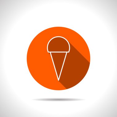Düz gölge ile vektör dondurma turuncu simgesi