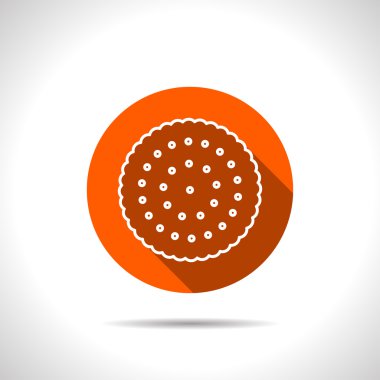 Düz gölge ile turuncu simge vektör bisküvi