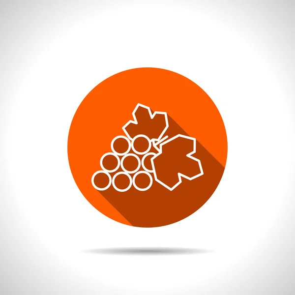 Vector grape orange icon with flat shadow — Stock Vector