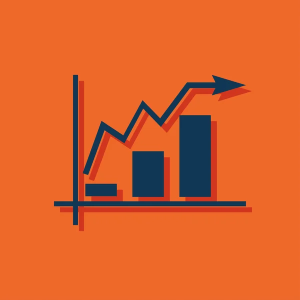 Rostoucí pruhy grafická ikona s rostoucí šipka — Stockový vektor