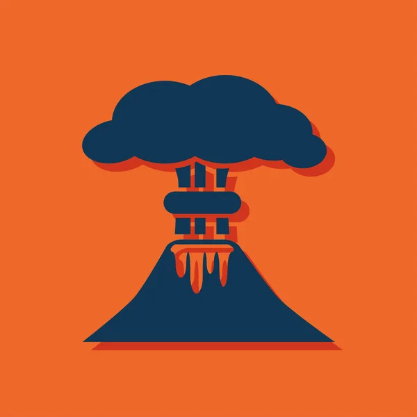 Vulkán hegyi kitörő ikon — Stock Vector