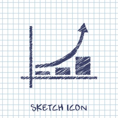 Çubuk grafik simge yükselen ok ile büyüyen