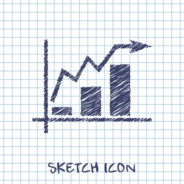 Groeiende grafische barspictogram met stijgende pijl — Stockvector