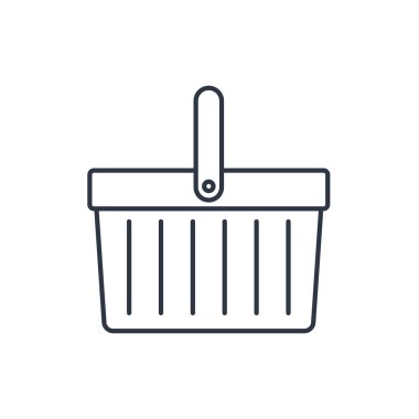 Alışveriş sepeti anahat simgesini