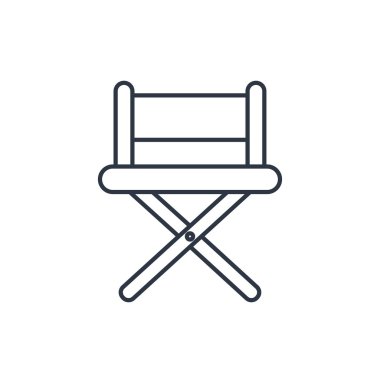 sinema yönetmeni sandalye anahat simgesini vektör çizim