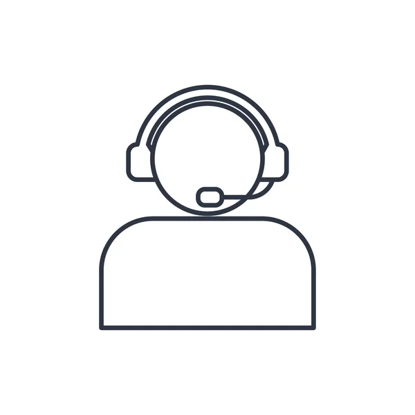 Φορέα υποστήριξης πελατών με ακουστικά εικονίδιο διάρθρωσης — Διανυσματικό Αρχείο