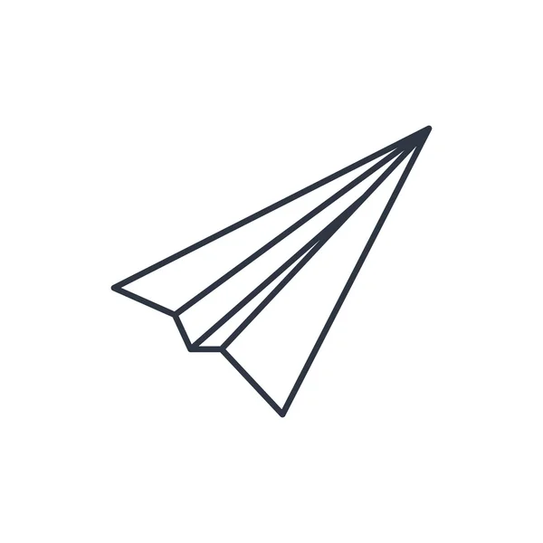 Papier vliegtuig teken. Vliegtuig symbool. Reis overzicht pictogram. — Stockvector