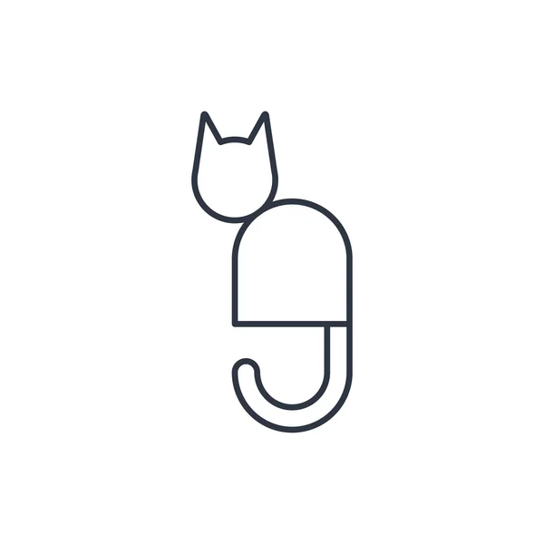 Κάθεται γάτα σύμβολο διάρθρωσης εικονίδιο — Διανυσματικό Αρχείο