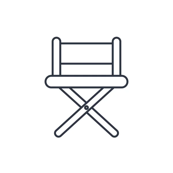Vector ilustración de cine director silla esquema icono — Vector de stock