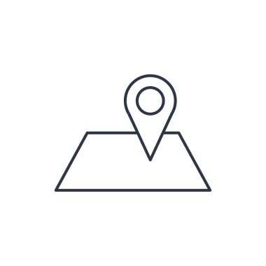 Harita işaretçi anahat simgesi