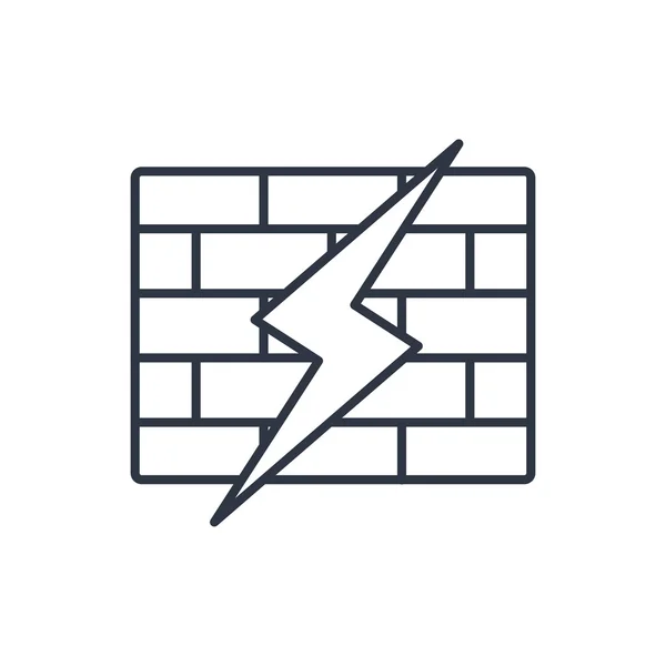 Icône de contour du pare-feu cassé — Image vectorielle