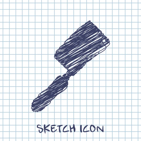 Konyha doodle vázlat ikon hús fejsze kés — Stock Vector