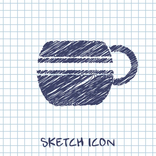 Kuchyňské doodle skica ikony Cup — Stockový vektor