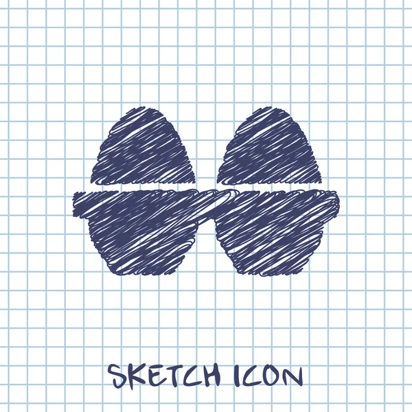 Kuchyňské doodle skica ikony vajec — Stockový vektor