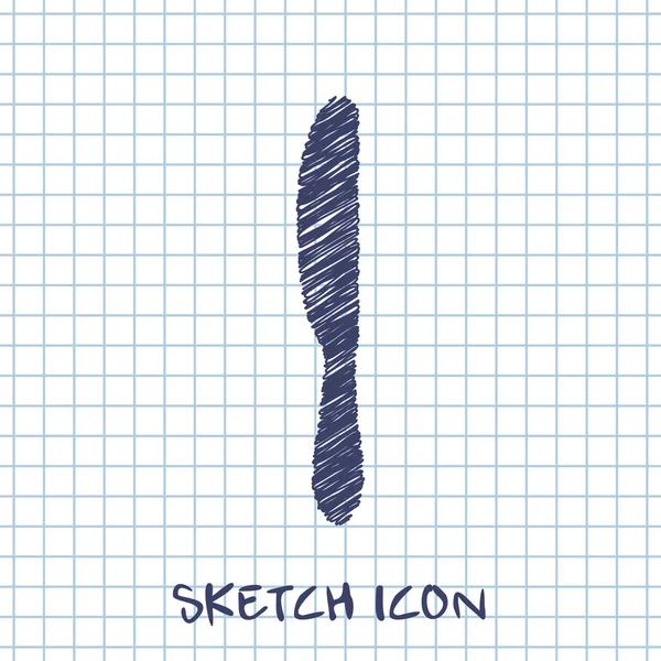 Kök doodle skiss ikon kniv — Stock vektor
