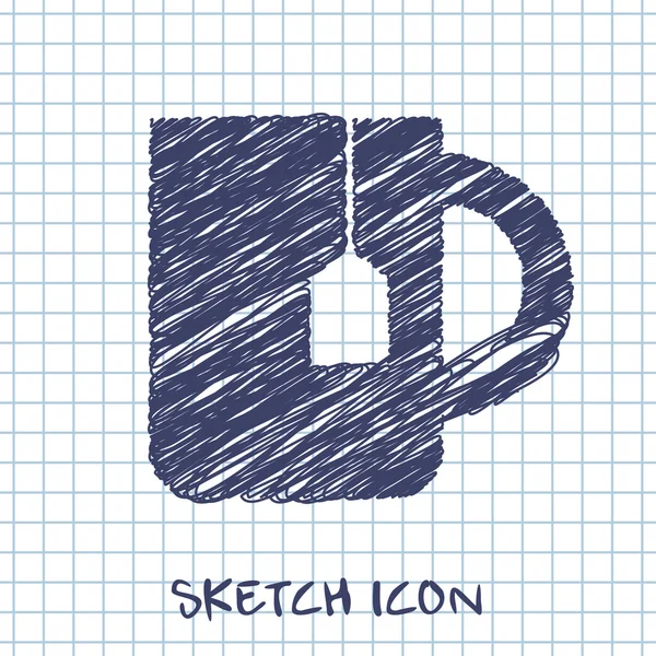 Kök doodle skiss ikon av kopp te — Stock vektor