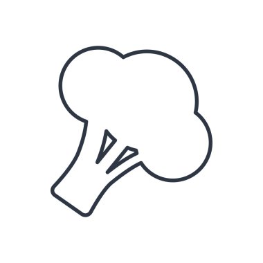 Vektör brokoli anahat simgesi. Gıda sembolü