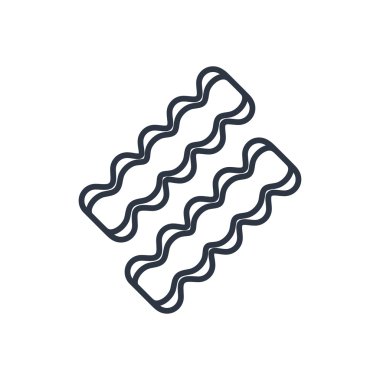 Vektör pastırma anahat simgesi. Gıda sembolü