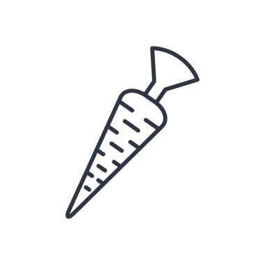 Vektör havuç anahat simgesi. Gıda sembolü